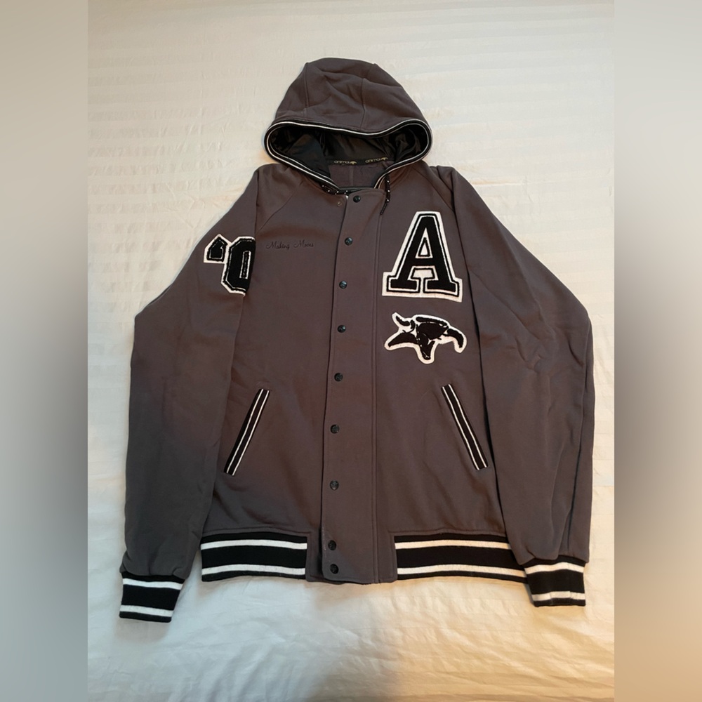 Animal Gray Bomber Jacket with Black Accents